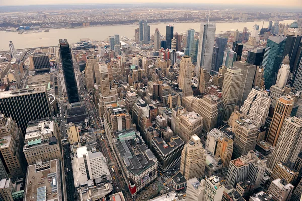 New Yorks manhattan gatan Flygfoto — Stockfoto
