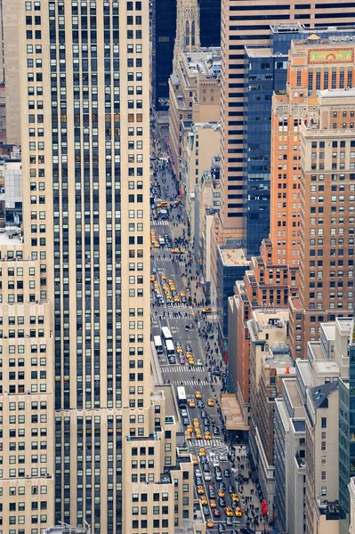 美国纽约市曼哈顿街头鸟瞰图 — 图库照片