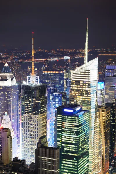 New York City Manhattan Zeiten quadratische Nacht — Stockfoto