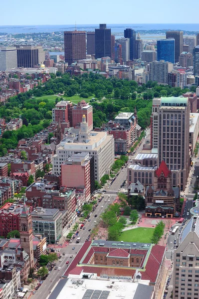 Letecký pohled na Boston street — Stock fotografie