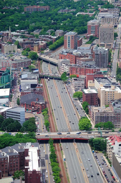 Boston city aerial view — Stock Photo, Image