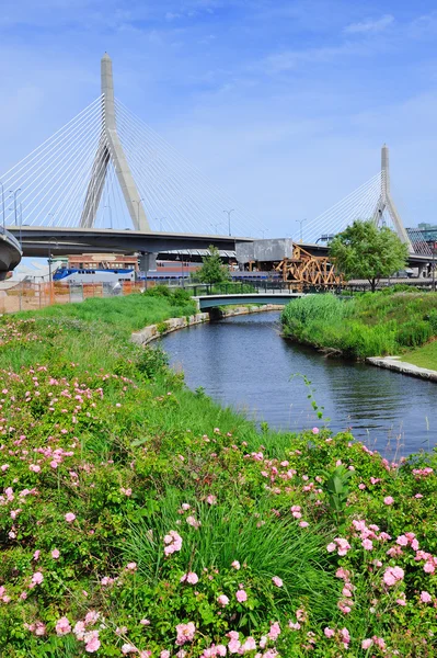 Бостонский мост имени Закима Банкера Хилла — стоковое фото