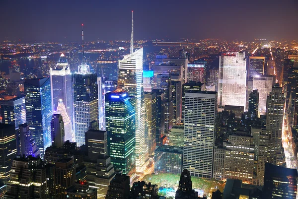 Nowym Jorku manhattan razy kwadrat panoramę ptaka — Zdjęcie stockowe