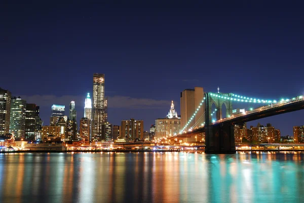 Бруклинский мост, Манхэттен, Нью-Йорк — стоковое фото