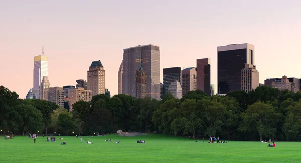 New York City Central Park ao entardecer panorama — Fotografia de Stock