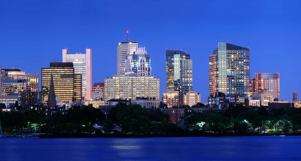 Boston city på natten — Stockfoto