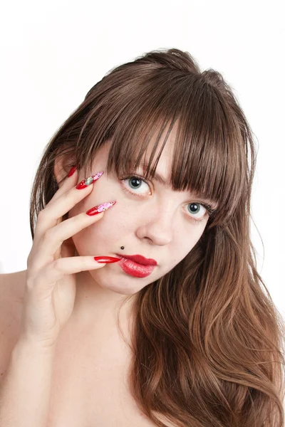 Girl with beautiful nails — Stock Photo, Image