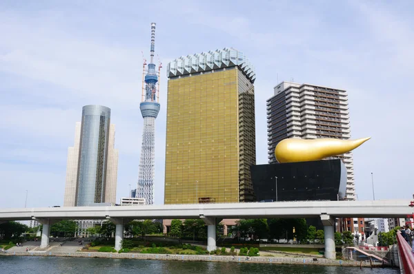 stock image Tokyo Sky tree and Azumabashi Riverside