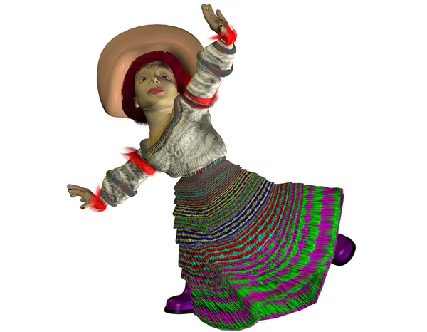 Танцовщица в шляпе — стоковое фото