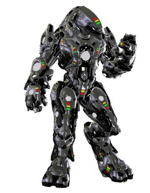 Fighting robot from the future clipart