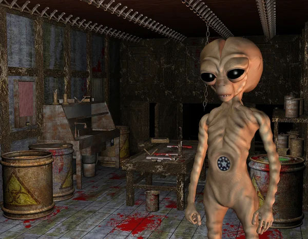 Alien in het laboratorium — Stockfoto