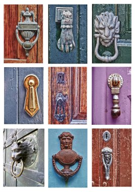 Different door knockers clipart
