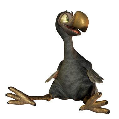 Sitting as a friendly cartoon dodo clipart