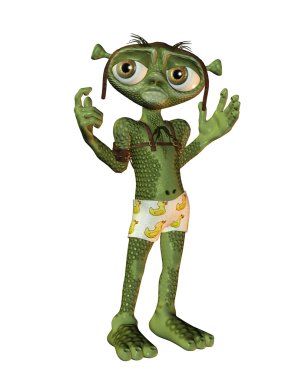 Toon Alien with estranged Pose clipart