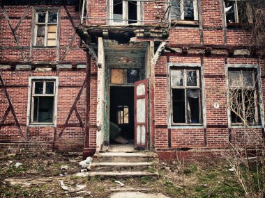 Abandoned old half-timbered house clipart