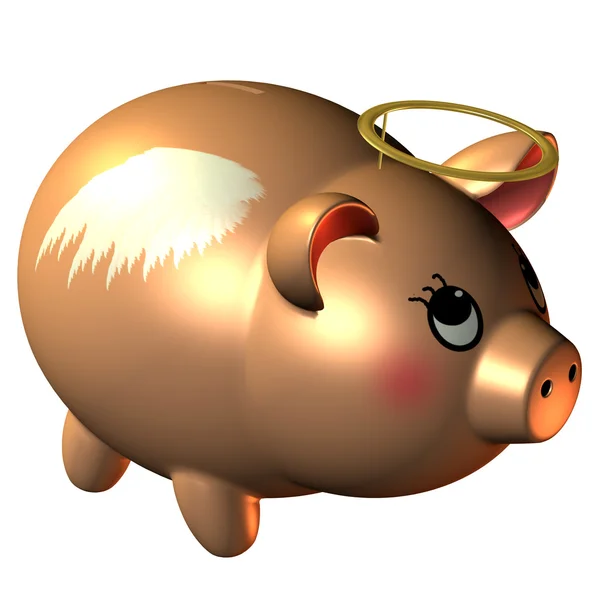 Piggy bank with a halo — Stock Photo, Image