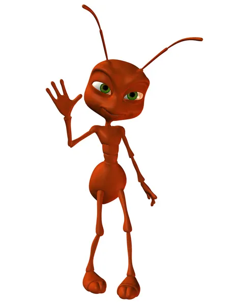 Vriendelijke kleine rode mier — Stockfoto