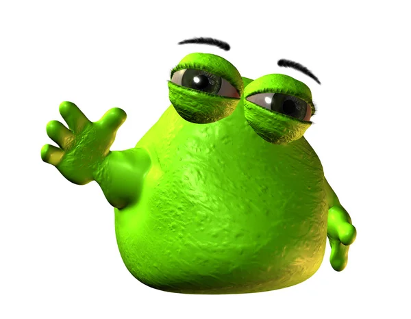 Kleine groene blob monster — Stockfoto