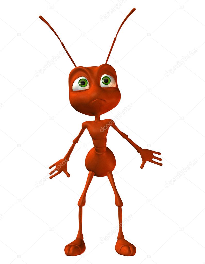 Little surprised ant