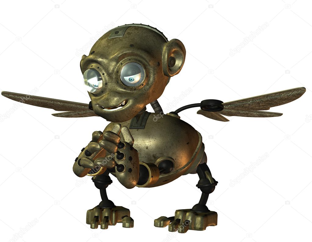 Little evil monkey made ​​of metal