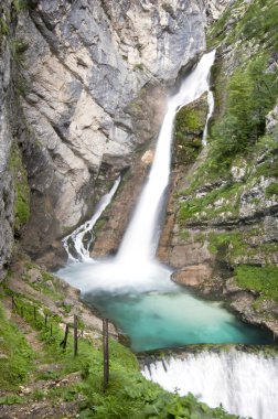 Savica waterfalls, slow shutter speed clipart