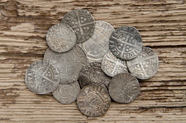 Staré stříbrné mince — Stock fotografie