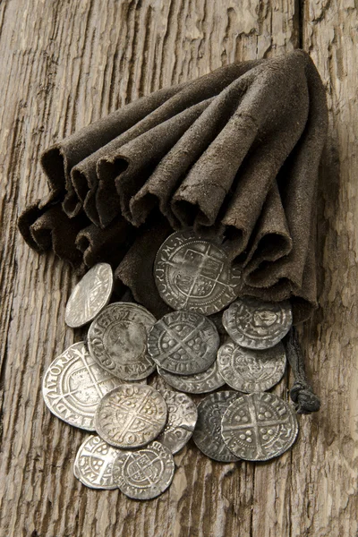 Antike Silbermünzen Stockbild