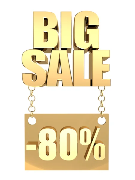 3D image of the text of a big sale, made of pure, beautiful gold — Stock Photo, Image