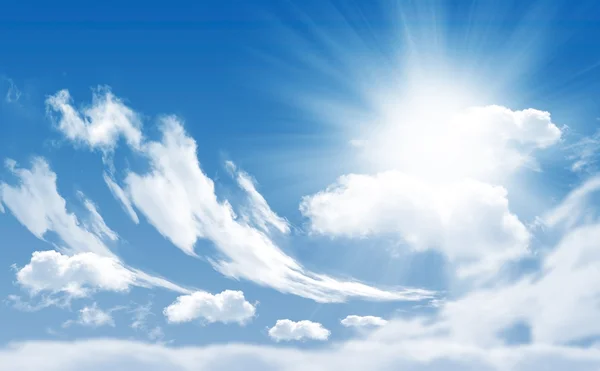 Photo of clouds and sun in the background — Stock Photo, Image