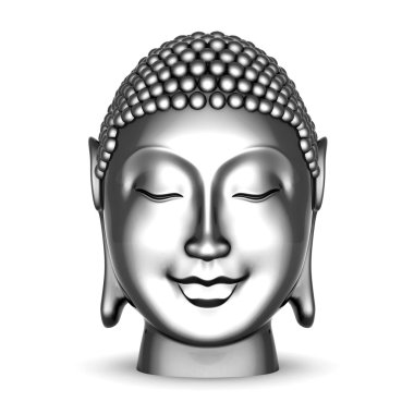 Silver statue of Buddha clipart