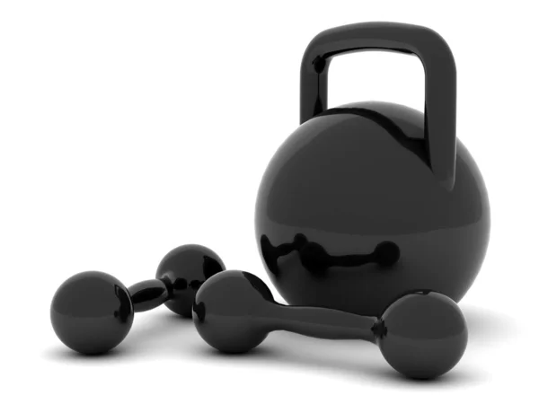 Two dumbbells and weight — Stock Photo, Image