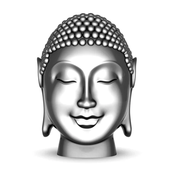 Silver staty av buddha — Stockfoto