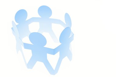 Team of in a circle on plain background clipart