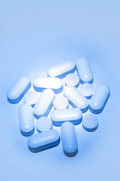 Closeup of tablets, vertical, copy space — Stock Photo, Image