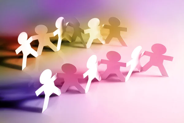 Groups of colorful holding hands — Stock Photo, Image