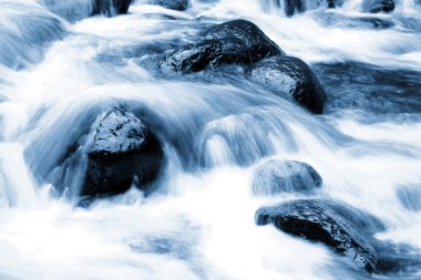 Cool, fast flowing, fresh water mountain stream clipart