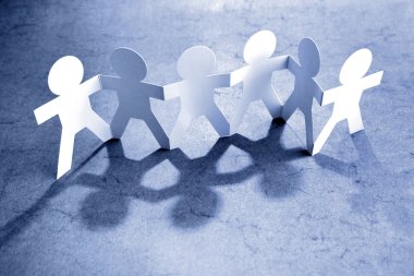 Group of six holding hands clipart