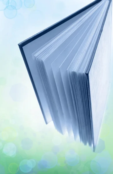 Closeup of open book standing up — Stock Photo, Image