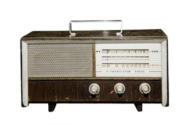 Old portable radio receiver clipart