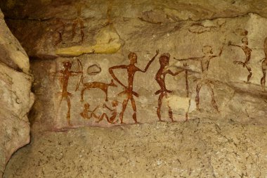 Archeological pre-historic human clift paint clipart