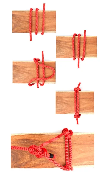 Knot series : scaffold hitch knot — Stock Photo, Image