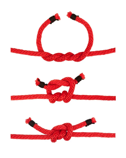 Knot series : surgeon's knot — Stock Photo, Image