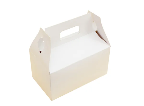 Άσπρο κουτί σε λευκό — Φωτογραφία Αρχείου