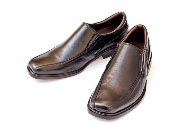 白地黒 geniune 革ビジネスマンの靴 — ストック写真