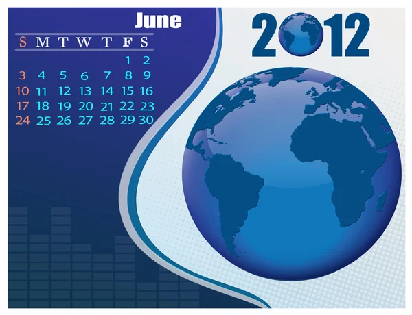 Calendario di giugno Bussines . — Vettoriale Stock