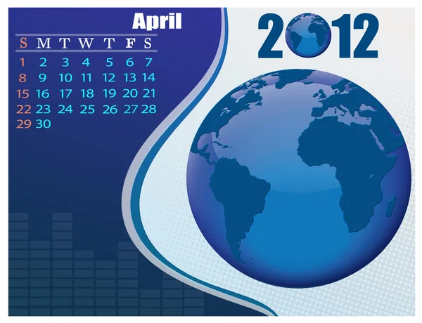 April bussines kalender. — Stockvector