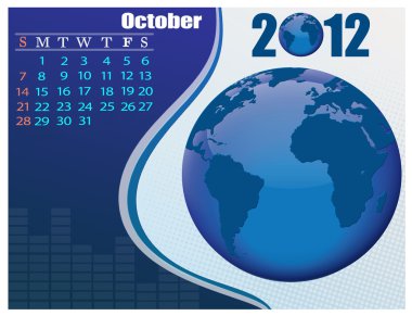 October Bussines Calendar. clipart