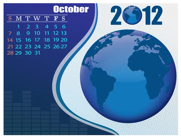 stock vector October Bussines Calendar.