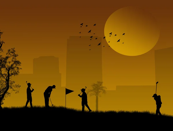 Golf joueurs fond — Image vectorielle