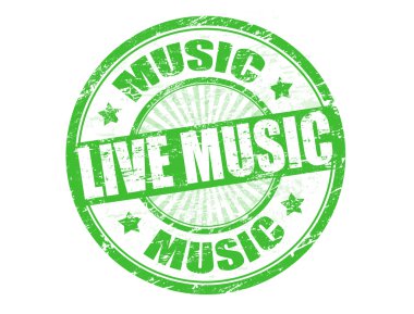 Live music stamp clipart